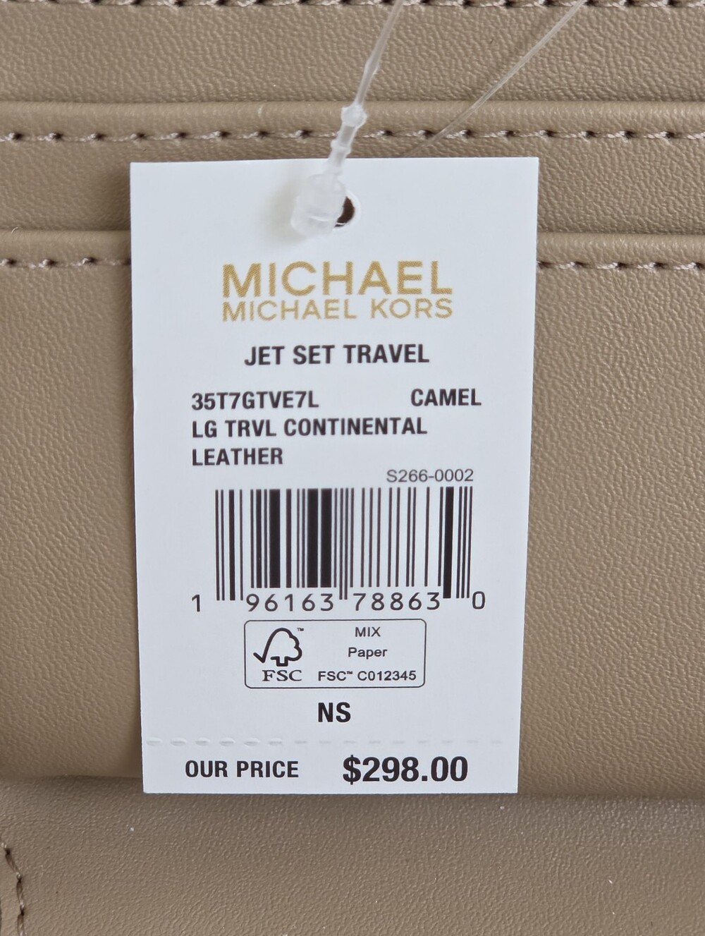 Michael Kors Jet Set Large Tan Continental Wristlet Wallet - Picture 5 of 6